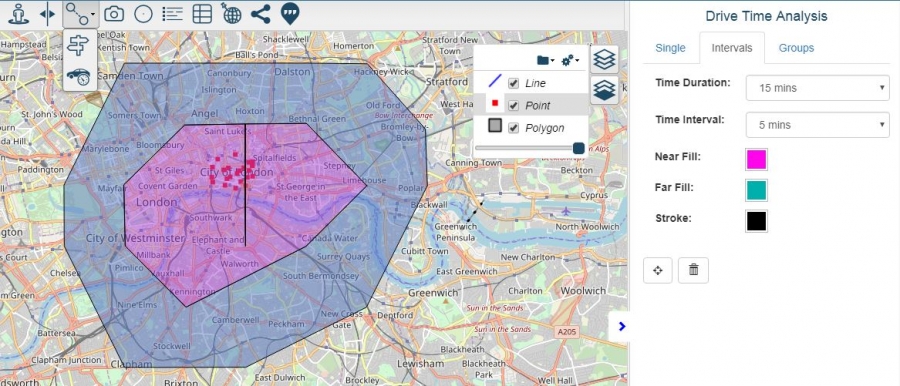 Drive Time Analysis Cloud GIS