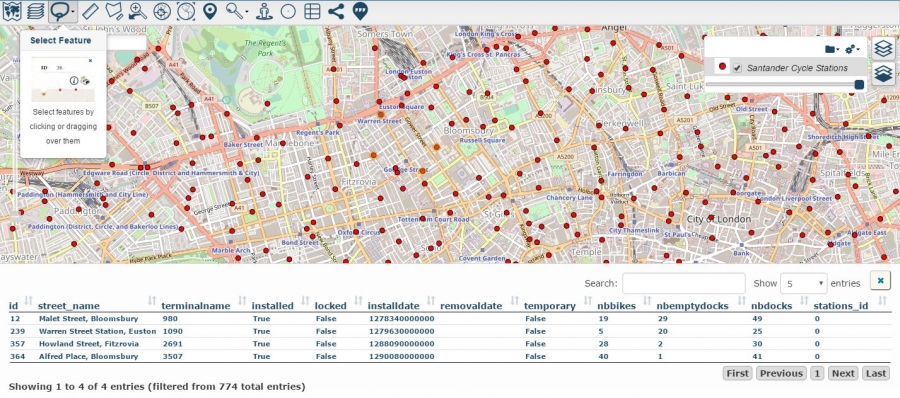 Lasso Select Map Feature