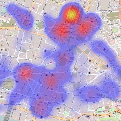 City of London Crime Heat Map September 2015